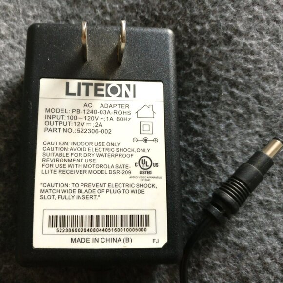 LITEON POWER ADAPTER WALL CHARGER PB-1240-03A-ROHS 12V 2A - Picture 1 of 1